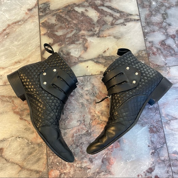 Tabitha Simmons Early Quilted Leather Ankle Boots Size 38.5 - Picture 3 of 12